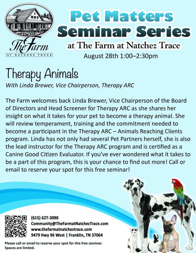 Flyer 2016 Therapy Dogs Lecture Flyer